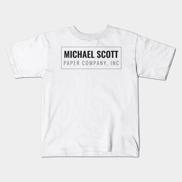 Michael Scott Paper Company Kids T-Shirt by Dotty42